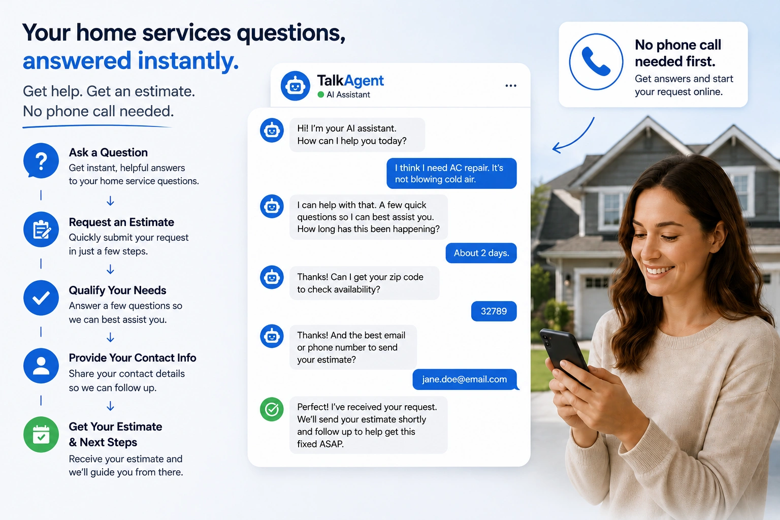 SMS and missed call text back automation for home service businesses